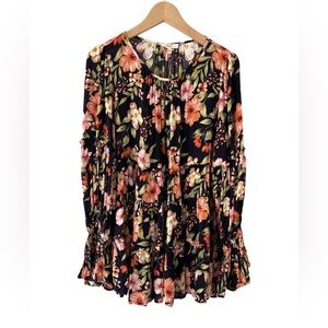 EASEL women’s FLORAL TIERED TOP oversized L multicolor floral babydoll NWT